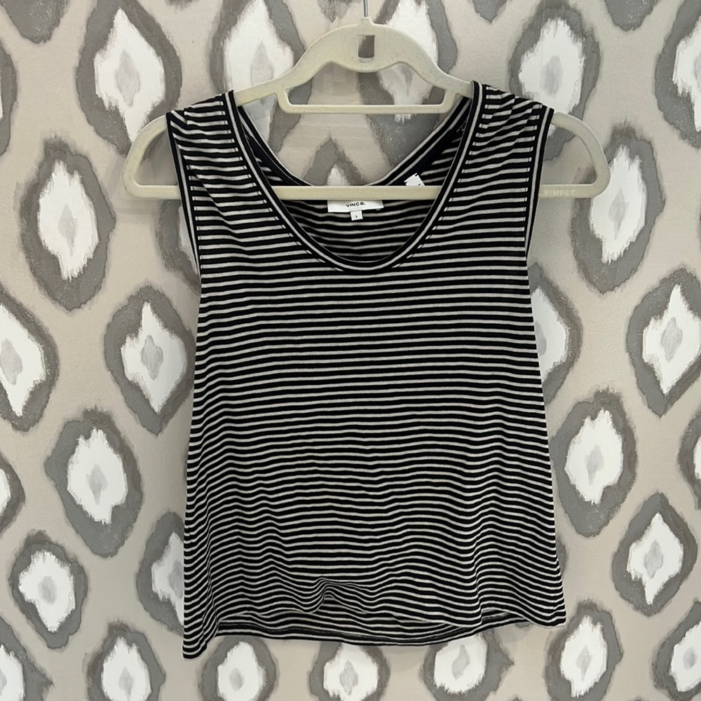 black and tan striped tank top